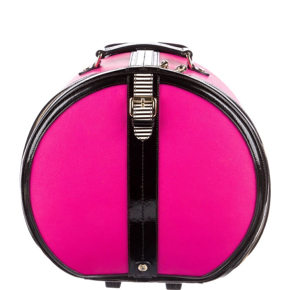 Henri Bendel Hatbox Wheelie - Fuchsia and Black